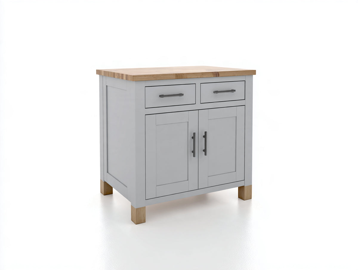 Buffet - Bois-panneaux de bois - 90 x 40 x 90 cm - Gris clair-Bois naturel - Style moderne