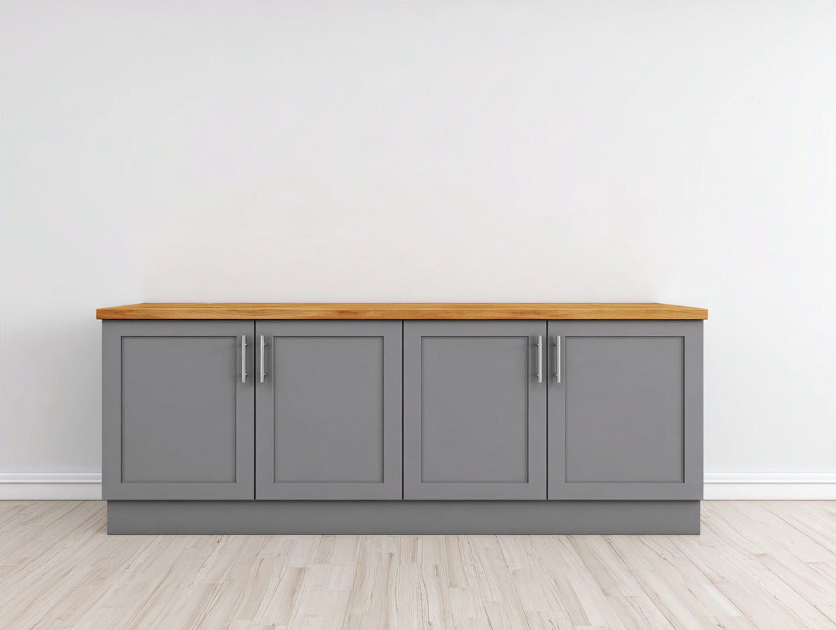 Buffet - Bois-panneaux de bois - 180 x 40 x 75 cm - Gris-Bois naturel - Style moderne