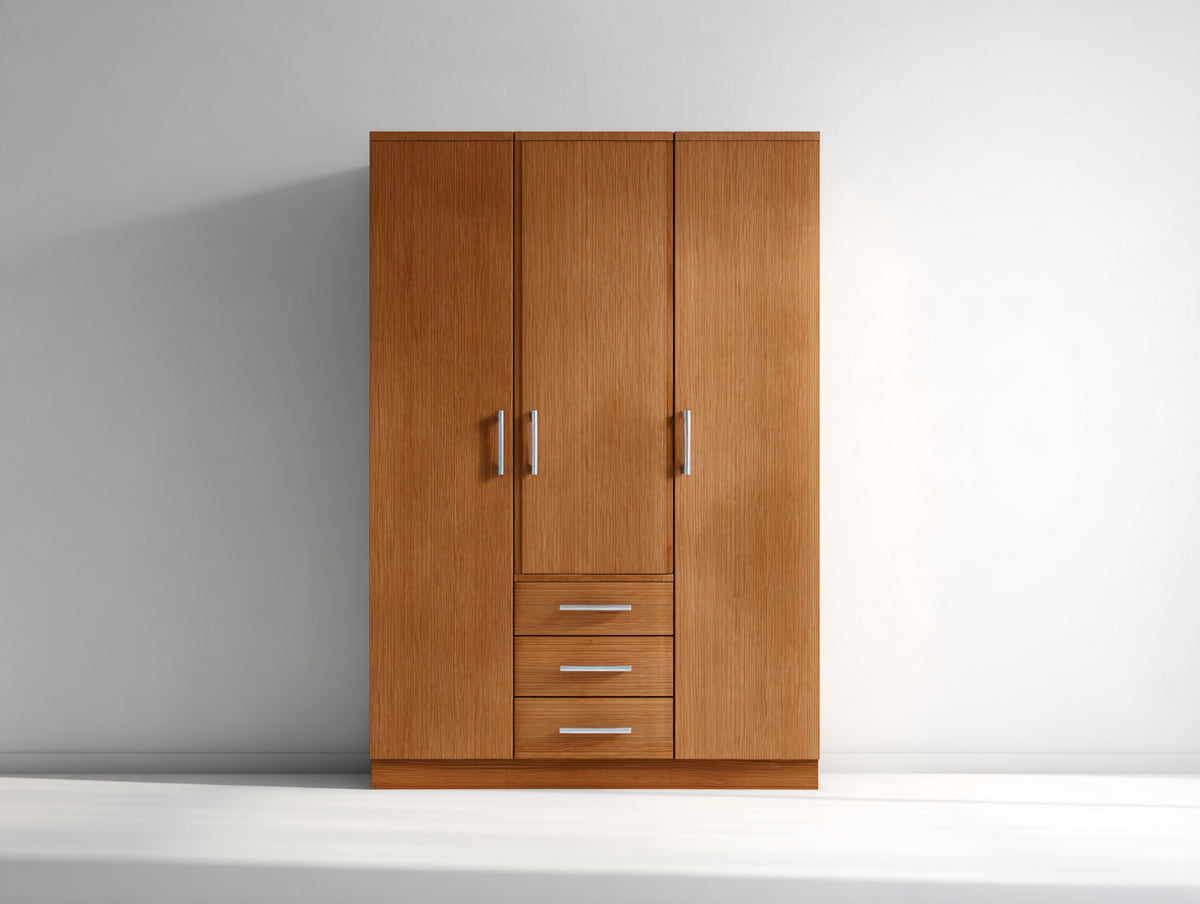 Armoire-Bois-140x55x200 cm-Noyer-Moderne