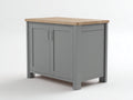 Buffet - bois-métal - 100 x 45 x 90 cm - gris-bois naturel - style moderne