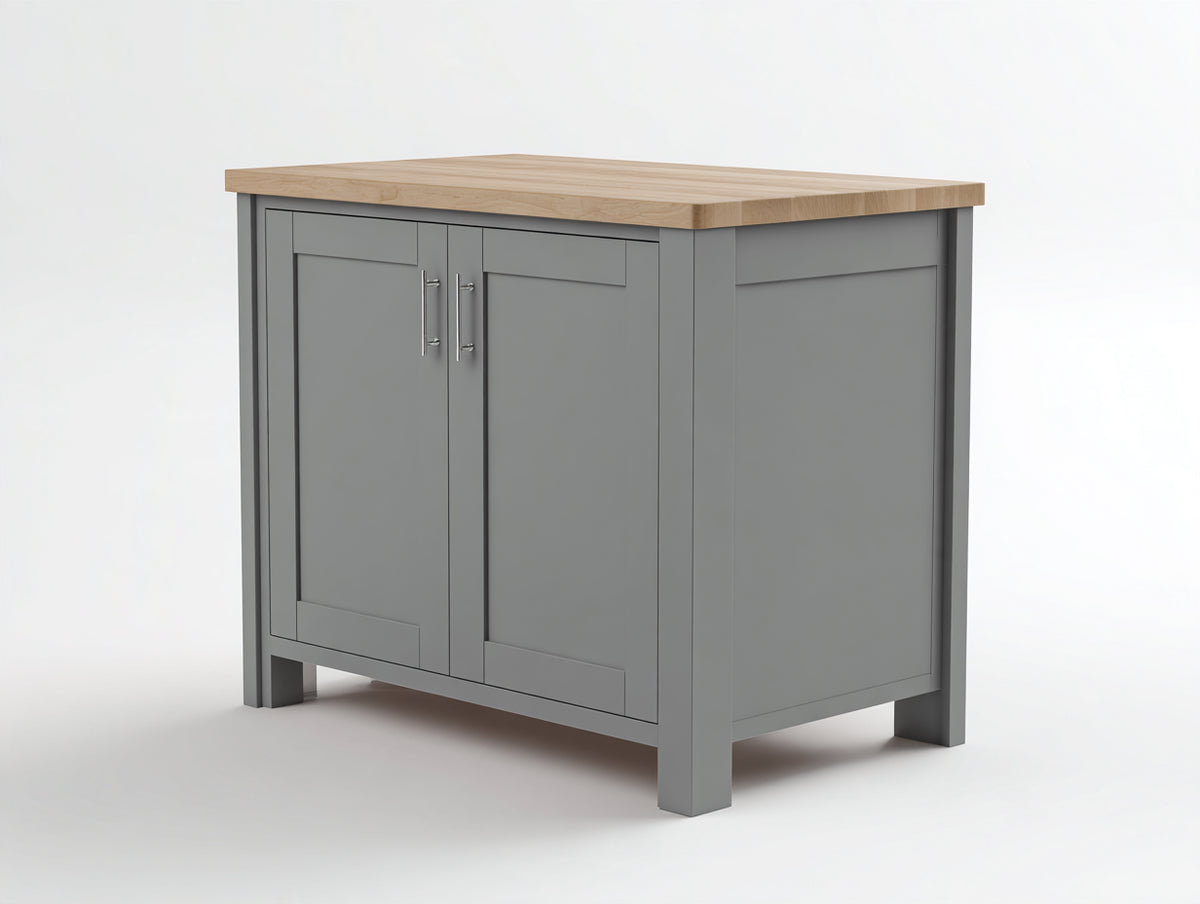 Buffet - bois-métal - 100 x 45 x 90 cm - gris-bois naturel - style moderne