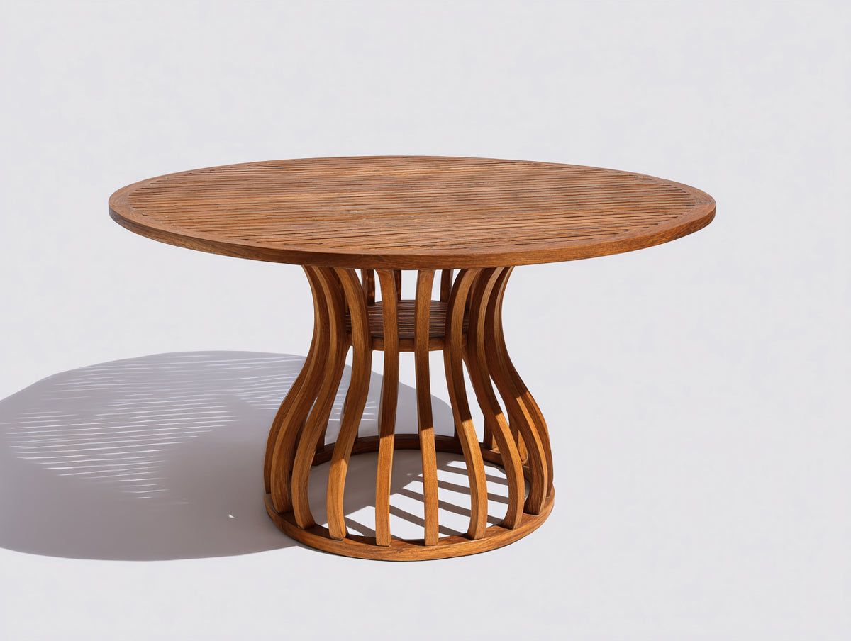 Table de jardin-Bois teck-180x180x75 cm-Bois naturel-Style contemporain