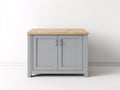 Buffet - bois-métal - 95 x 42 x 85 cm - gris-bois naturel - style contemporain