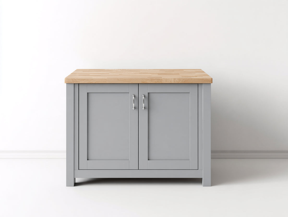 Buffet - bois-métal - 95 x 42 x 85 cm - gris-bois naturel - style contemporain