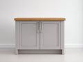 Buffet - Bois-panneaux de bois - 100 x 40 x 85 cm - Gris clair-Bois naturel - Style moderne