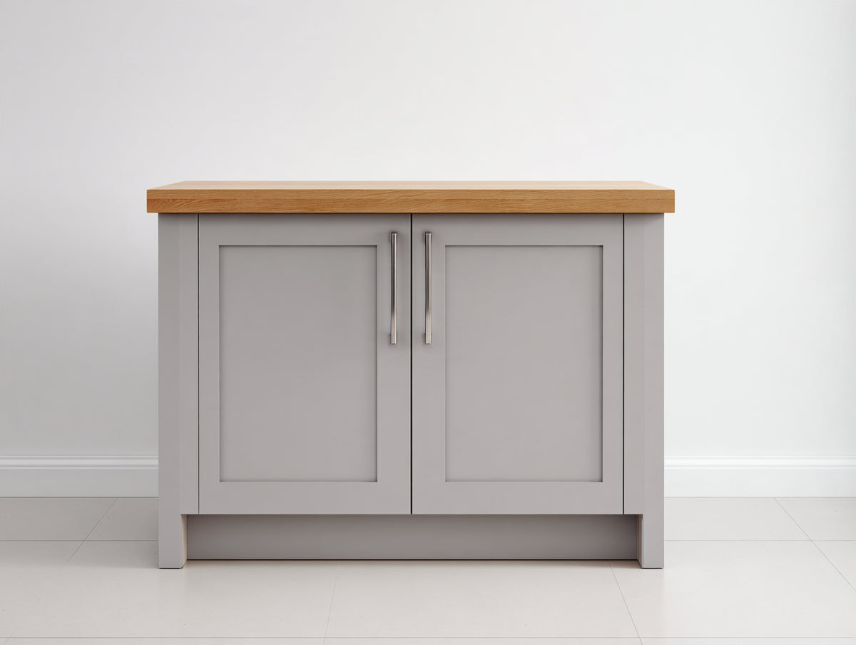 Buffet - Bois-panneaux de bois - 100 x 40 x 85 cm - Gris clair-Bois naturel - Style moderne