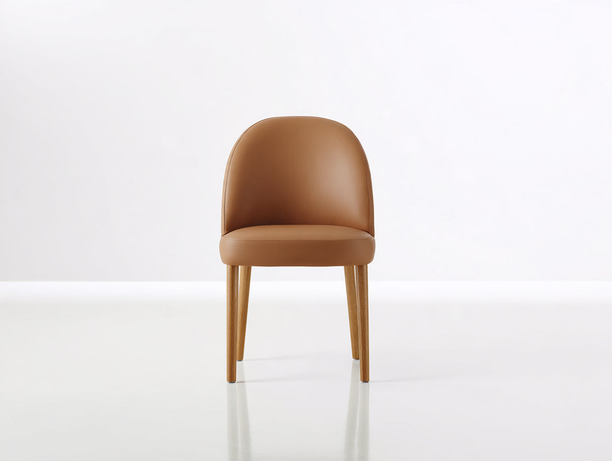Chaise de salle à manger - similicuir-bois - 48 x 55 x 84 cm - marron-bois naturel - style moderne