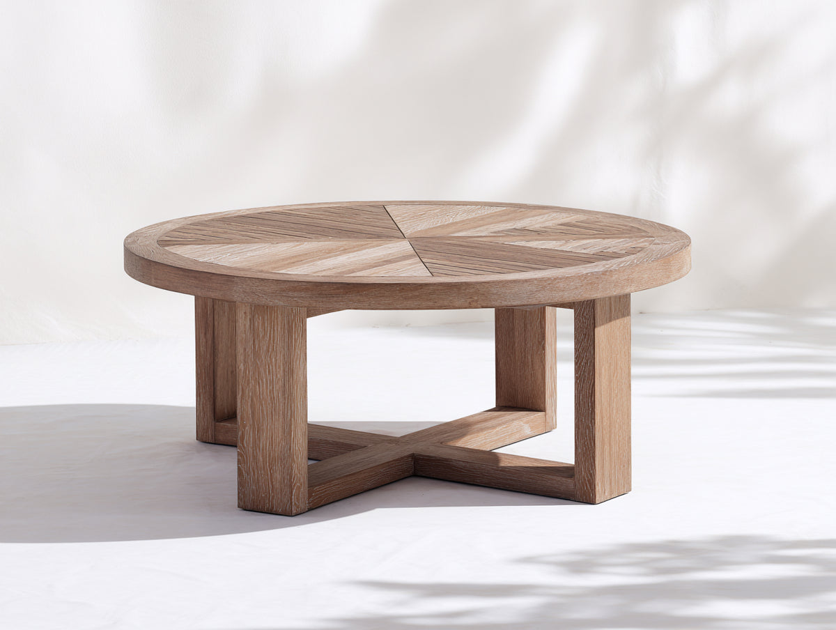 Table de jardin-Bois-160x160x75 cm-Bois naturel-Style contemporain