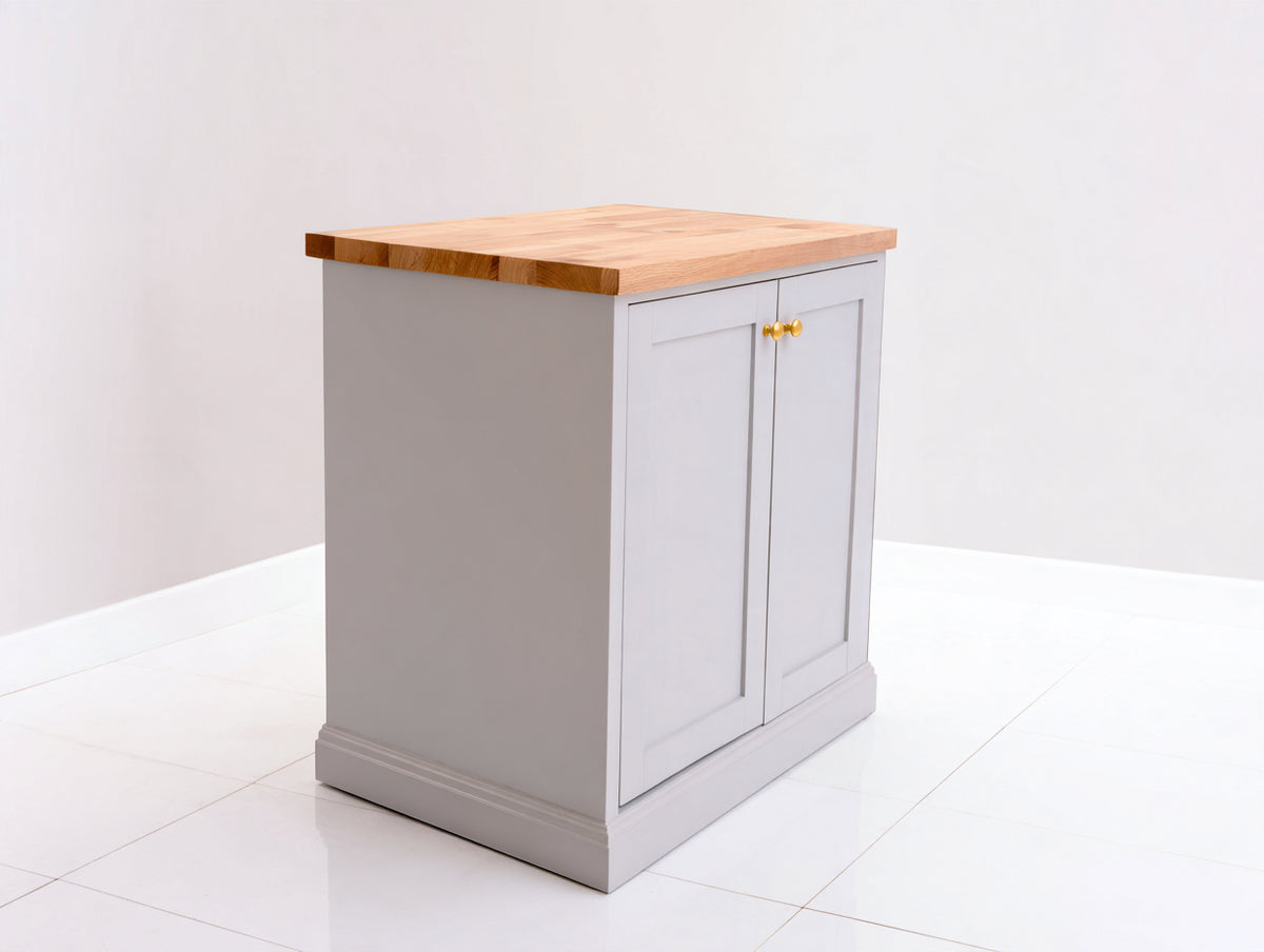 Buffet - Bois-panneaux de bois - 70 x 45 x 85 cm - Gris clair-Bois naturel - Style contemporain