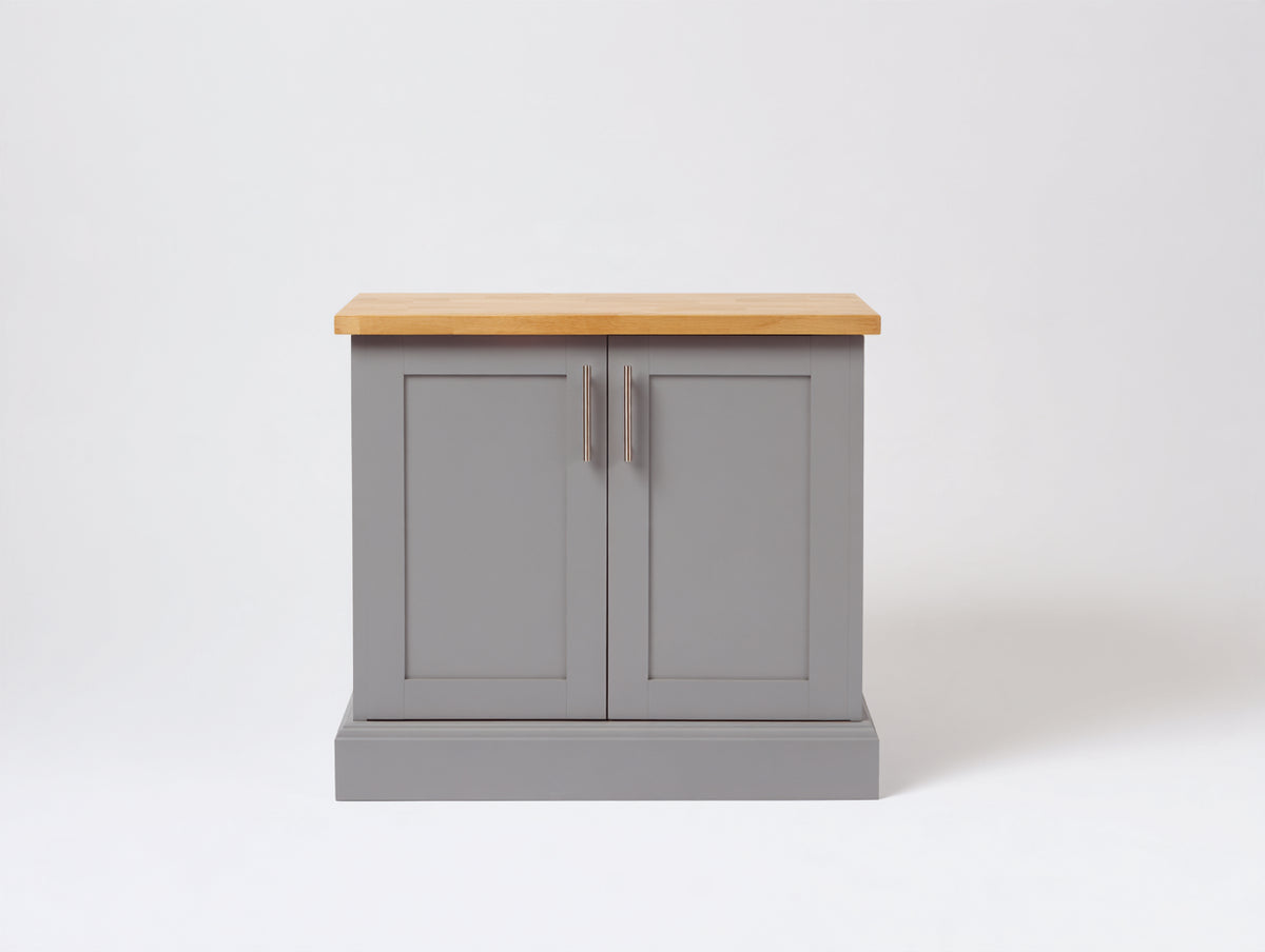 Buffet - Bois-panneaux de bois - 80 x 35 x 80 cm - Gris-Bois naturel - Style moderne