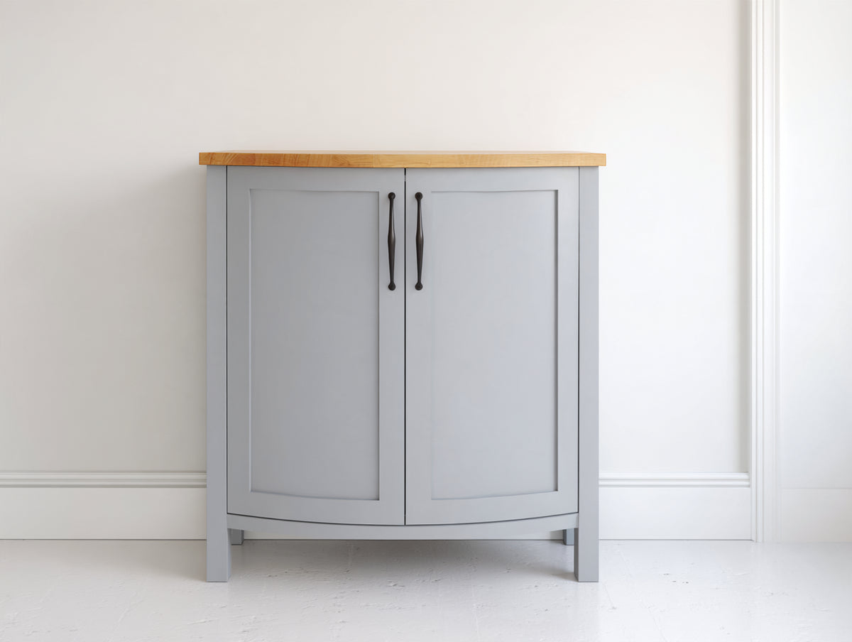 Buffet - Bois-panneaux de bois - 80 x 35 x 80 cm - Gris clair-Bois naturel - Style moderne