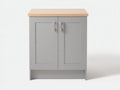 Buffet - Bois-panneaux de bois - 70 x 35 x 85 cm - Gris clair-Bois naturel - Style moderne
