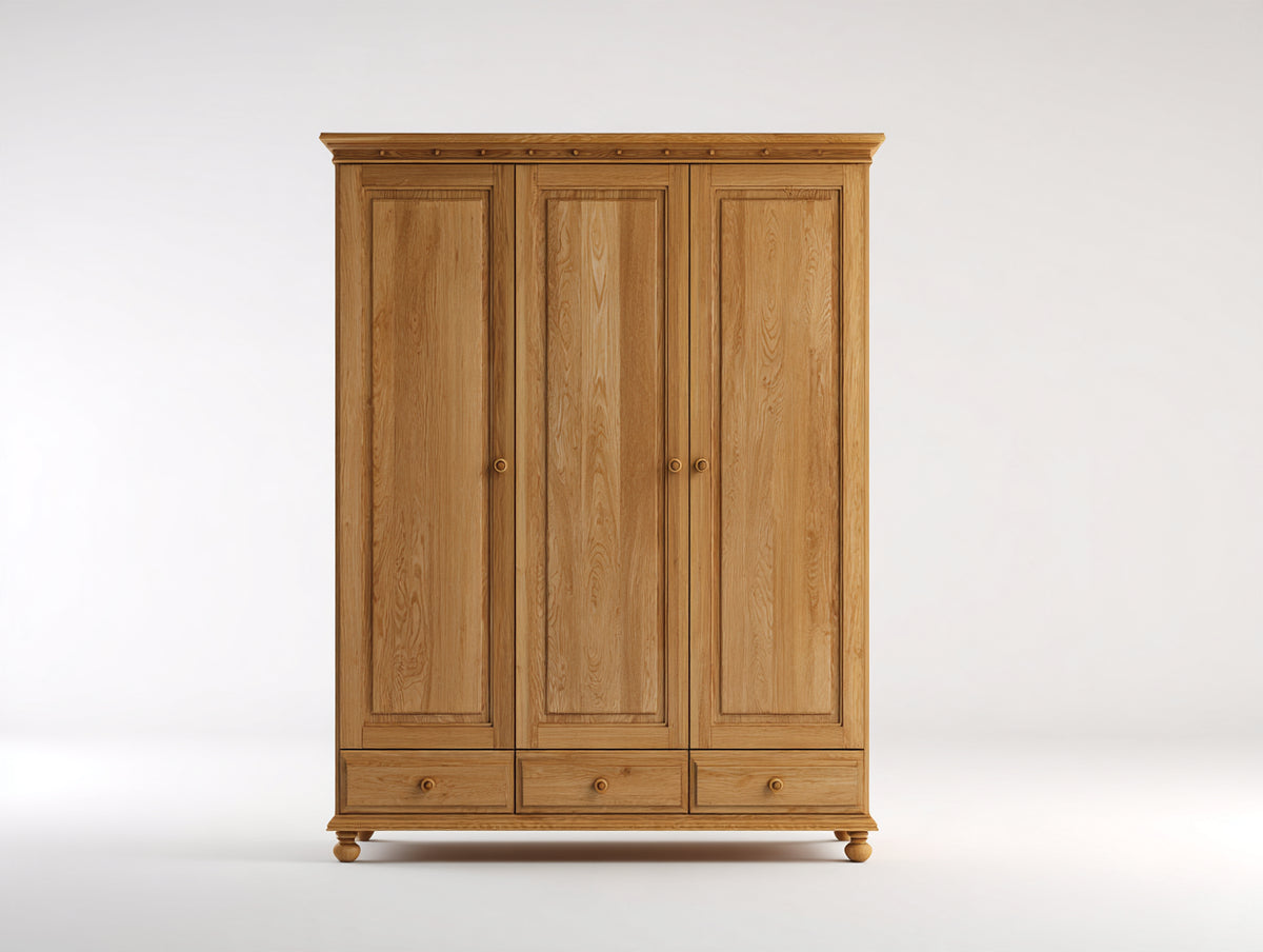 Armoire-Bois-150x55x200 cm-Chêne naturel-Classique