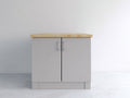 Buffet - Bois-panneaux de bois - 80 x 40 x 85 cm - Gris clair-Bois naturel - Style moderne