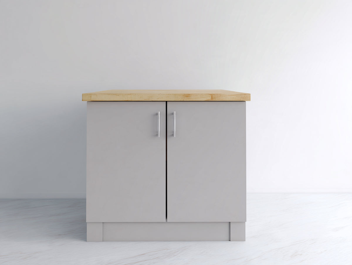 Buffet - Bois-panneaux de bois - 80 x 40 x 85 cm - Gris clair-Bois naturel - Style moderne