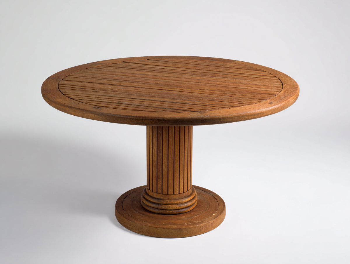 Table de jardin-Bois-130x130x75 cm-Bois foncé-Style classique