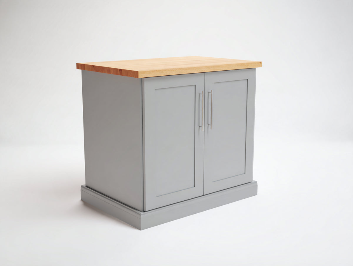 Buffet - Bois-panneaux de bois - 90 x 45 x 85 cm - Gris clair-Bois naturel - Style moderne