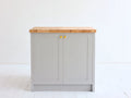 Buffet - Bois-panneaux de bois - 80 x 40 x 85 cm - Gris clair-Bois naturel - Style contemporain