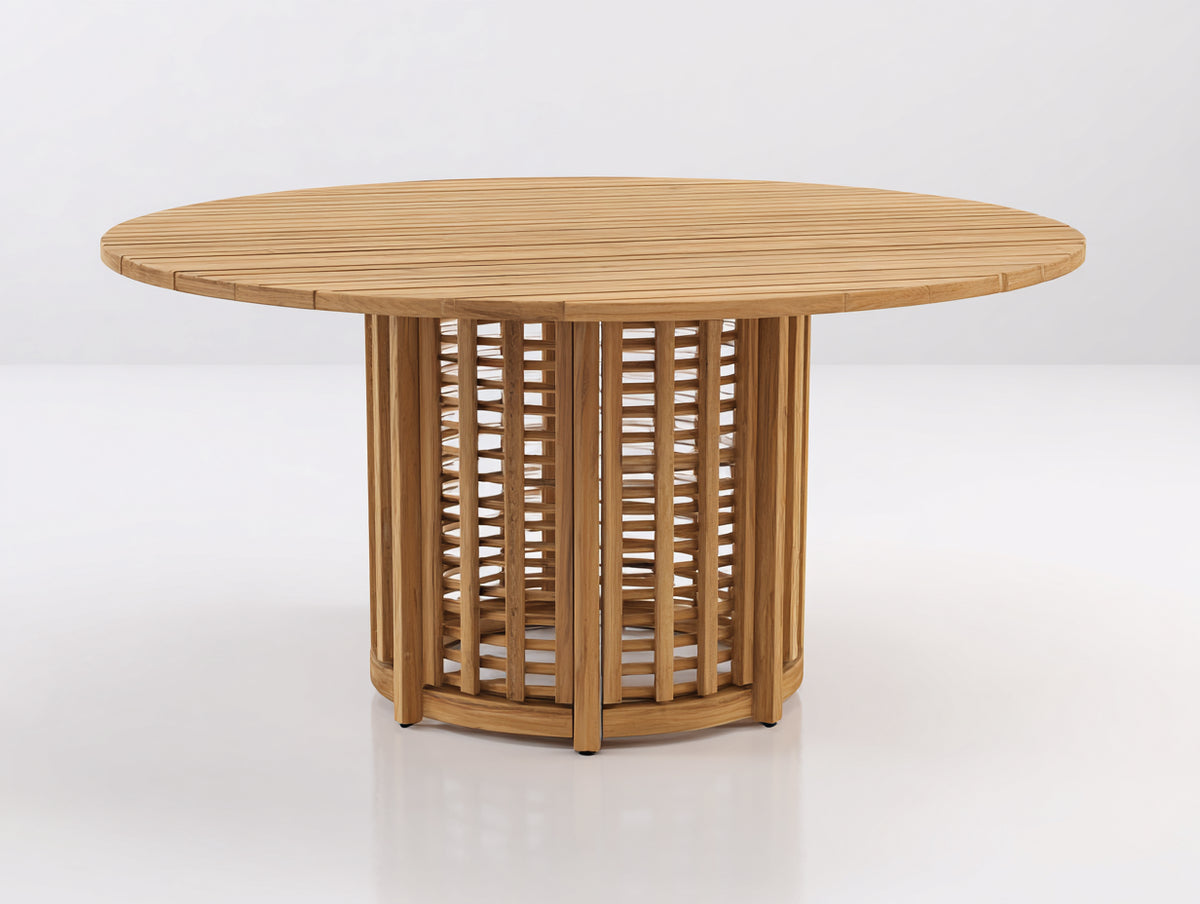 Table de jardin-Bois-120x120x75 cm-Bois naturel-Style moderne