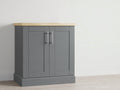 Buffet - Bois-panneaux de bois - 80 x 35 x 85 cm - Gris foncé-Bois naturel - Style contemporain