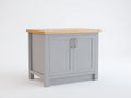 Buffet - Bois-panneaux de bois - 90 x 45 x 85 cm - Gris clair-Bois naturel - Style contemporain