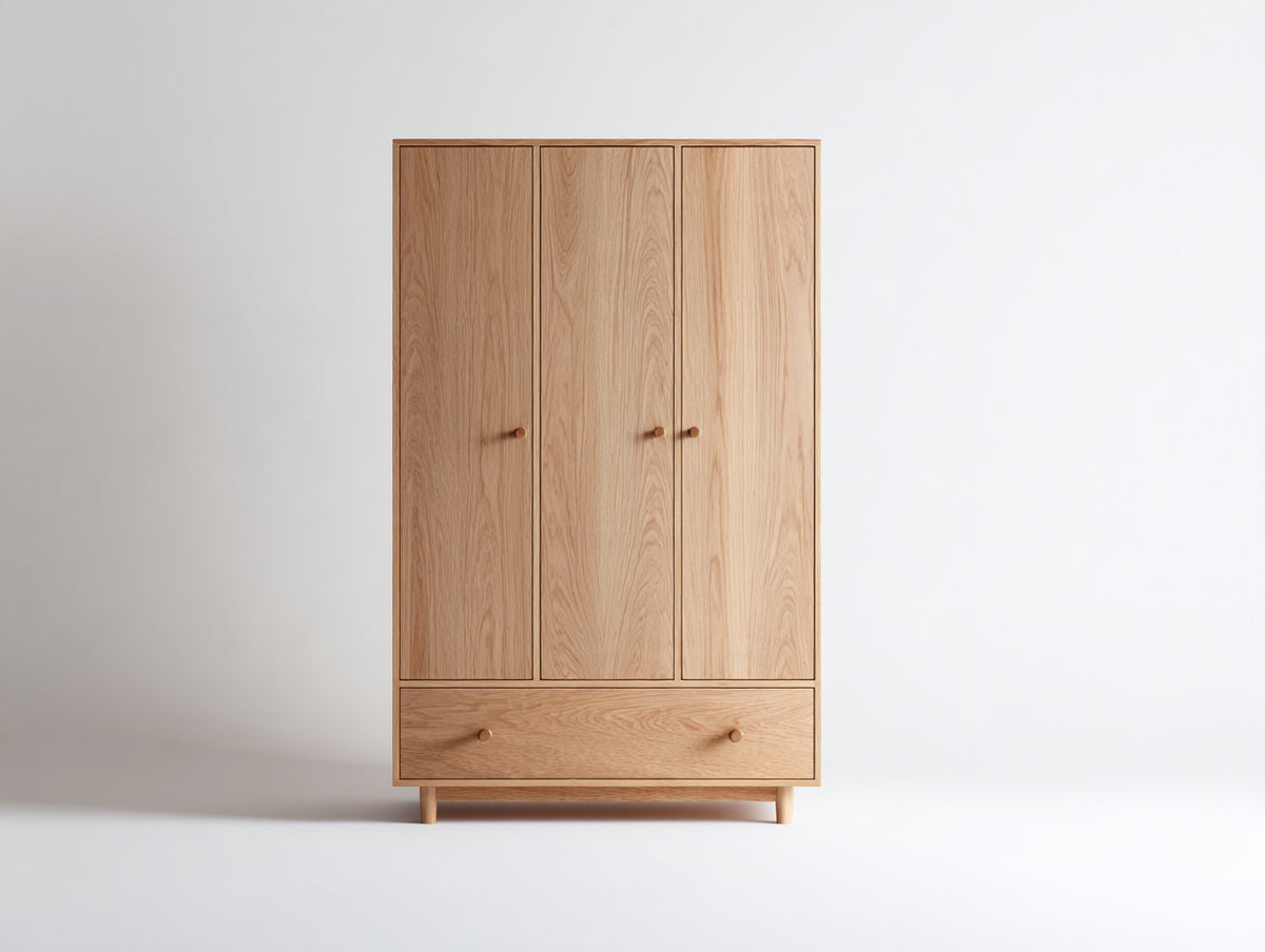 Armoire-Bois-120x50x180 cm-Chêne naturel-Scandinave