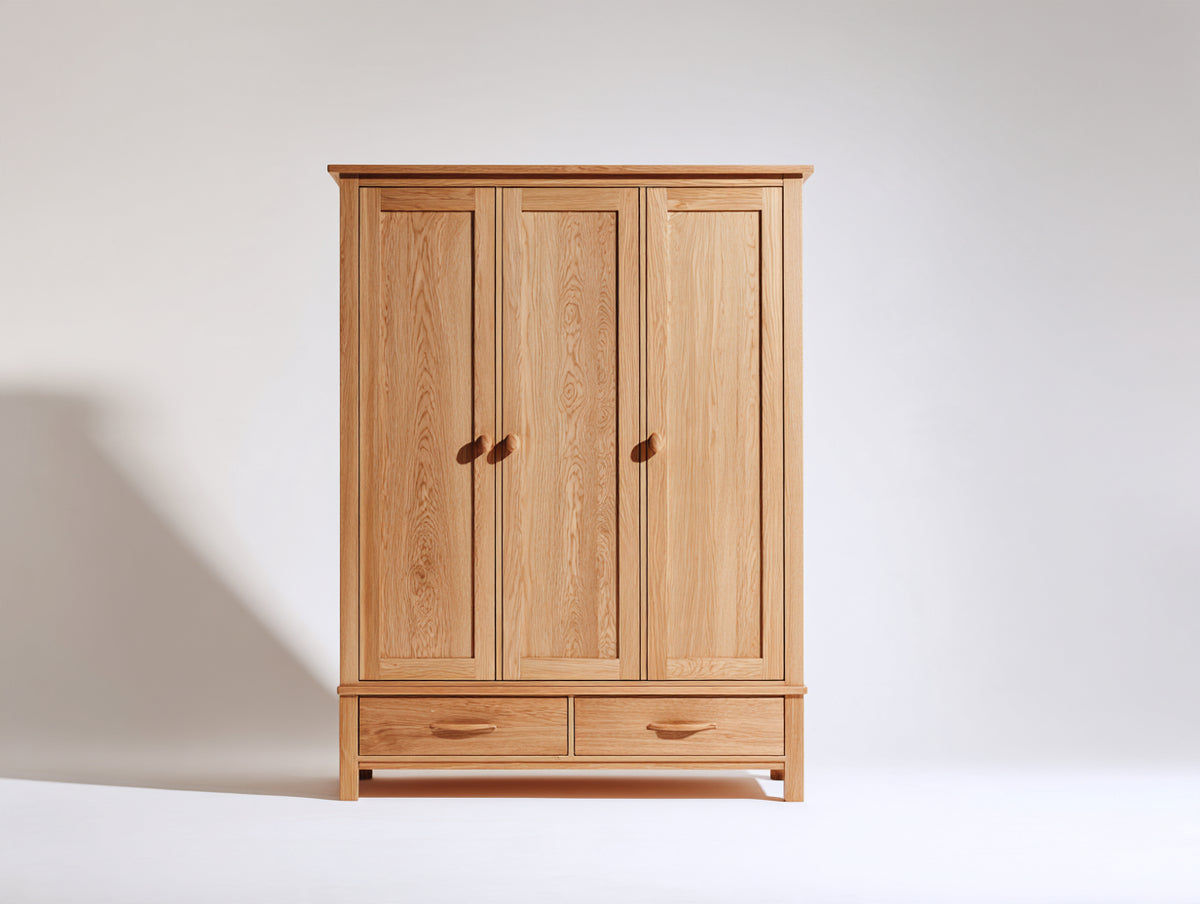 Armoire-Bois-135x55x190 cm-Chêne naturel-Classique